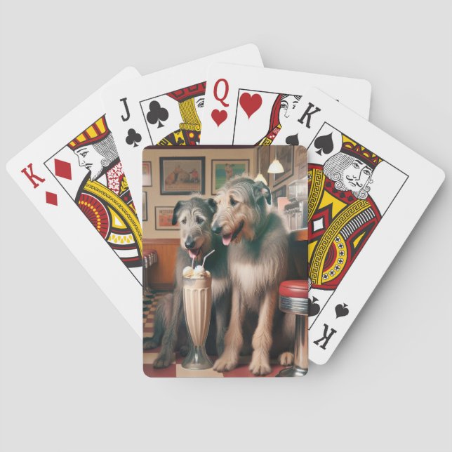 Irish Wolfhounds with Ice Cream Soda Casinokort (Baksidan)