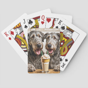 Irish Wolfhounds with Ice Cream Soda Casinokort