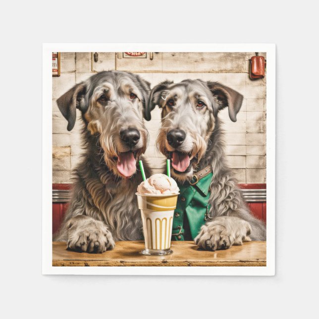 Irish Wolfhounds with Ice Cream Soda Pappersservett (Framsidan)