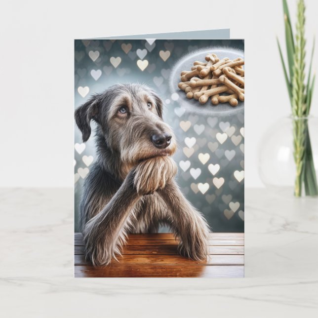 Irish Wolfthound drömmer om Bones Kort (Framsida)