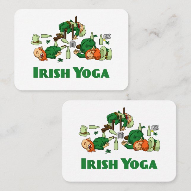 Irish Yoga Funny St. Patrick's Day Visitkort (Fram/baksida)