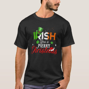Irish you a God jul Funny Ireland Flagga Xma T Shirt
