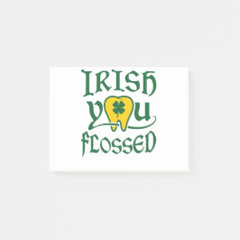 Irish You Flossed Dental St patricks day Post-it Block