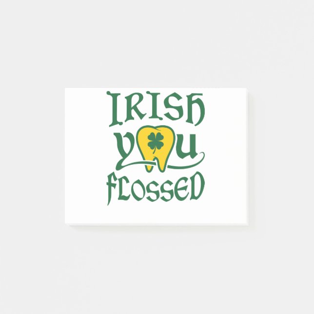 Irish You Flossed Dental St patricks day Post-it Block (Framsida)