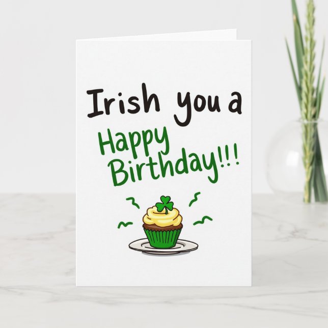 Irish You Happy Birthday Card Kort (Framsida)