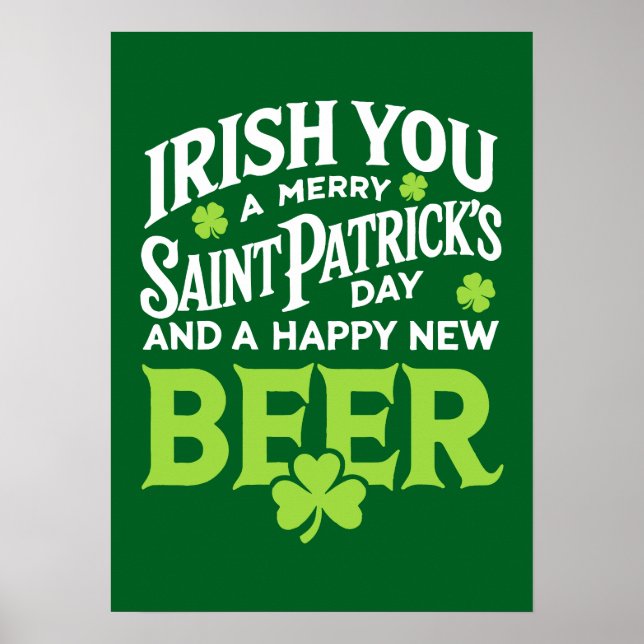 Irish You Merry Saint patrick's day Lycklig New Be Poster (Framsidan)