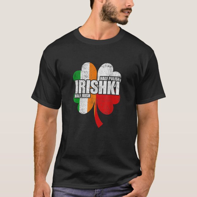 Irishki HalIrish HalIrish Halpolska Iriski St Patr T Shirt (Framsida)