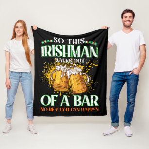 Irishman dricker Beer St. Patrick's Day Fleecefilt