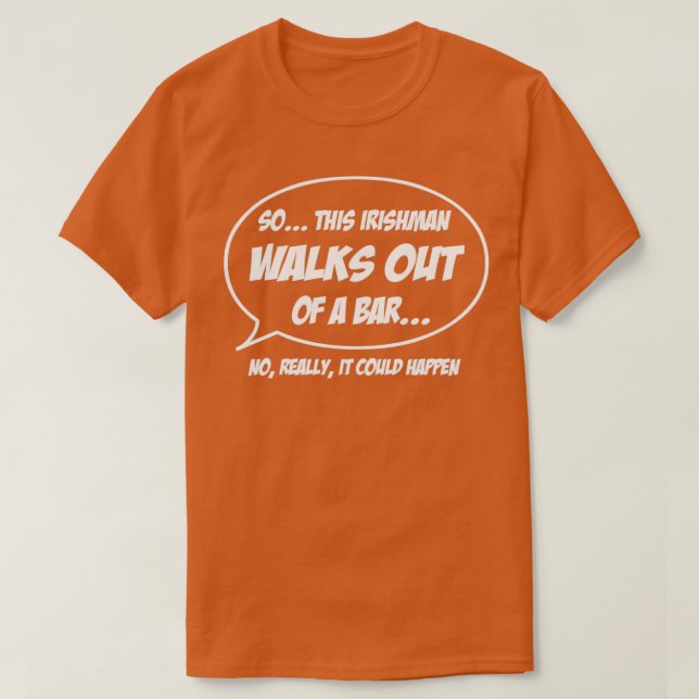 Irishman går ut från pub t shirt (Design framsida)