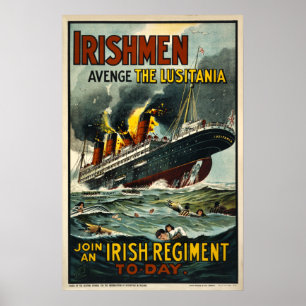 Irishmen Avenge Lusitania Vintage affisch