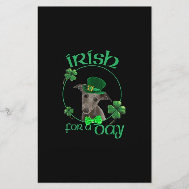 Iriska för en dagsplagg Lucky Hund på Patrick Day Brevpapper (Framsida)