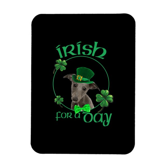 Iriska för en dagsplagg Lucky Hund på Patrick Day Magnet (Vertikal)