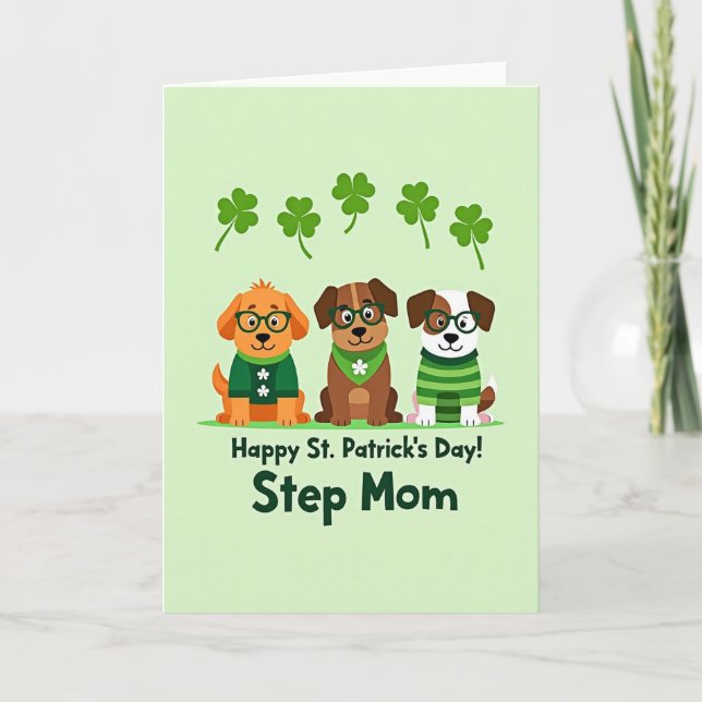 Iriska hundar styvmamma St Patricks-kort Kort (Framsida)