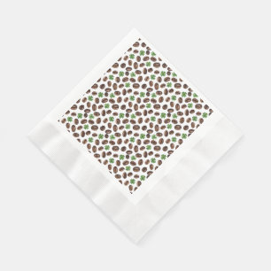 Iriska kaffebönor och shamrocks Rolig design Pappersservett