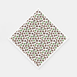Iriska kaffebönor och shamrocks rolig design pappersservett
