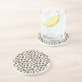 Iriska kaffebönor och shamrocks rolig design underlägg
