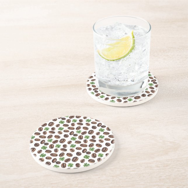 Iriska kaffebönor och shamrocks rolig design underlägg (Sidan)