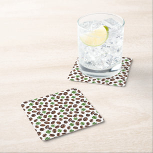 Iriska kaffebönor och shamrocks rolig design underlägg papper kvadrat