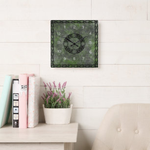 Iriska Knot Design Square Acrylic Wall Clock Fyrkantig Klocka