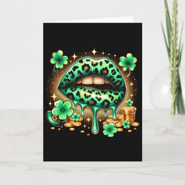 Iriska läppar St Patricks Day  Kort (Framsida)