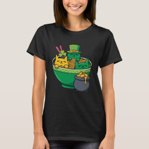 Iriska Ramen Katter Söta Anime St Patricks Day Kvi T Shirt