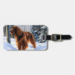 Iriska Setter Låt det snöa jul Bagagebricka