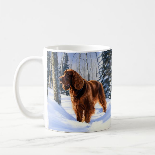 Iriska Setter Låt det snöa jul Kaffemugg (Vänster)