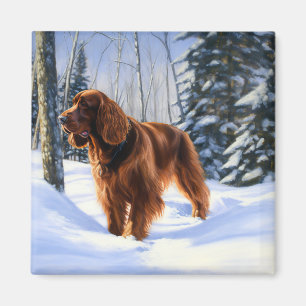 Iriska Setter Låt det snöa jul Magnet