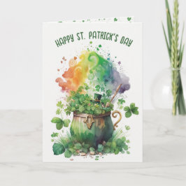 Iriska shamrockar och regnbåge kort