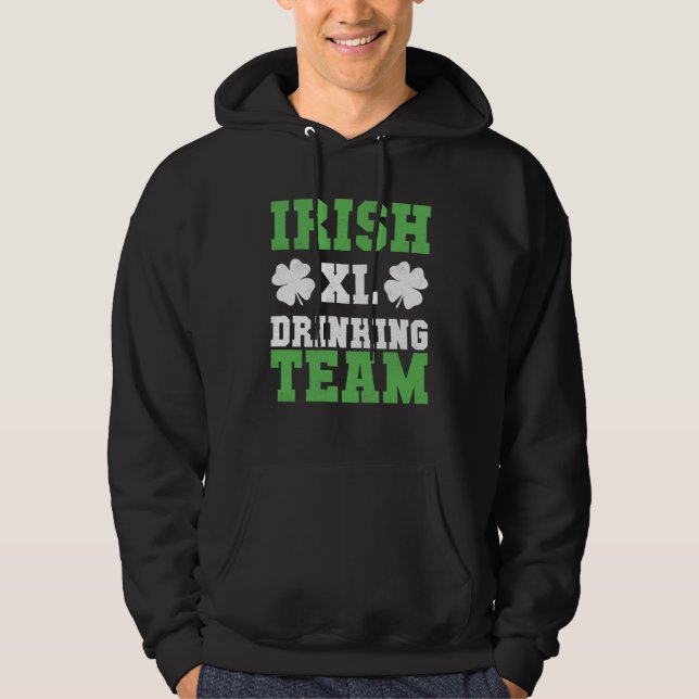 Iriskt drickande team baseboll St Patricks Day Hoodie (Framsida)