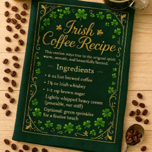 Iriskt kaffe St Patrick's Day Kökshandduk