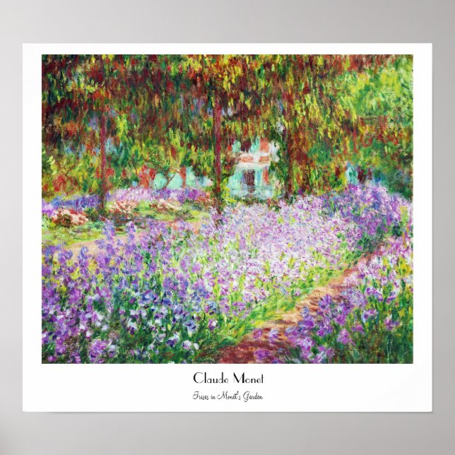 Irismen i Monets Garden Claude Monet Poster (Framsidan)