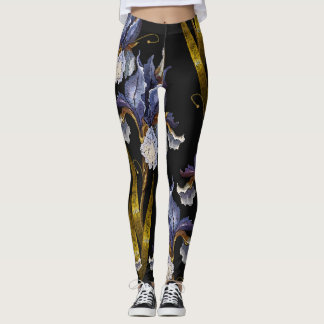 Irismen vår: Embroidery Renaissance Art Leggings