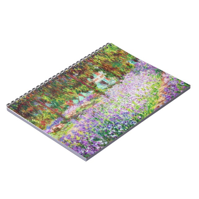 Irismer i Monets Garden Claude Monet Anteckningsbok Med Spiral (Vänstra Sidan)