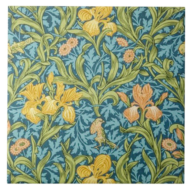 Iristapet designad 1887 kakelplatta (Framsidan)