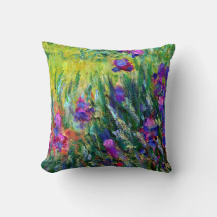 Iristrädgård i Giverny Claude Monet konst Kudde