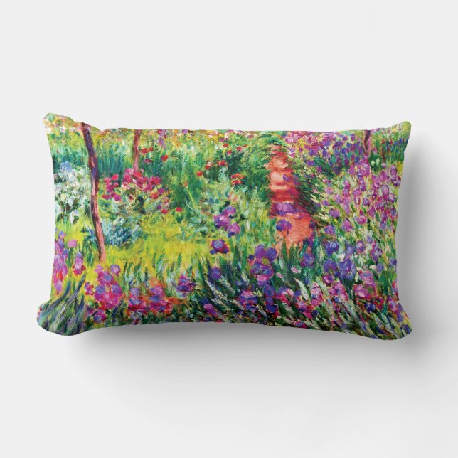 Iristrädgården på Giverny vid Claude Monet Lumbarkudde (Framsida)