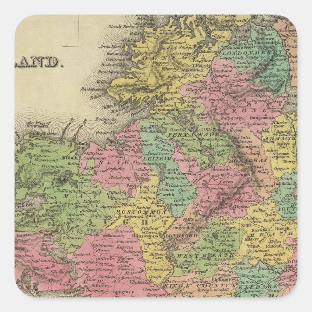 Irland 14 fyrkantigt klistermärke (Framsida)