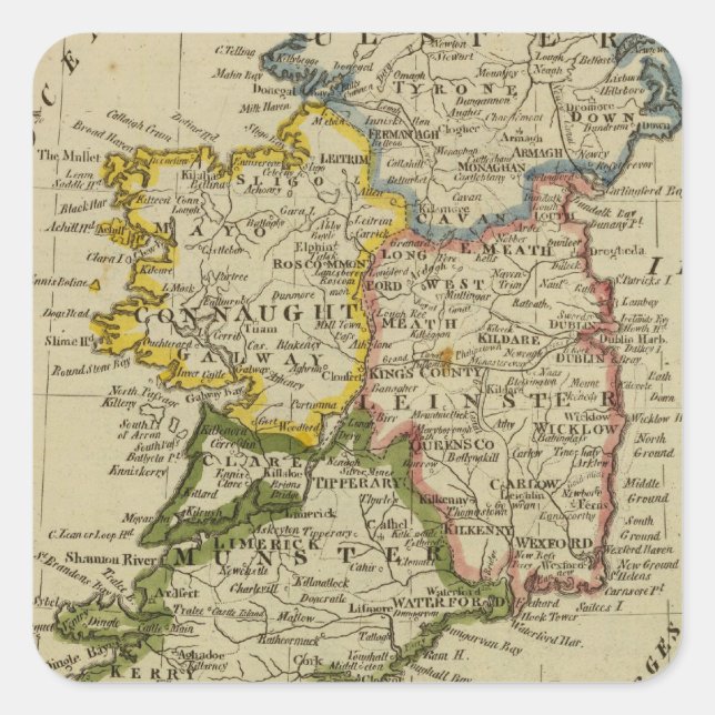 Irland 19 fyrkantigt klistermärke (Framsida)