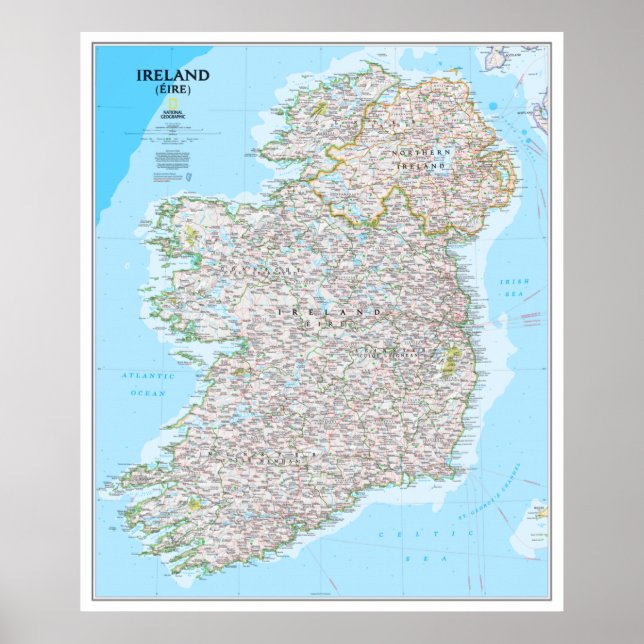 " Irland: 2011/heute - Detaillierte Landkarte ... Poster (Framsidan)