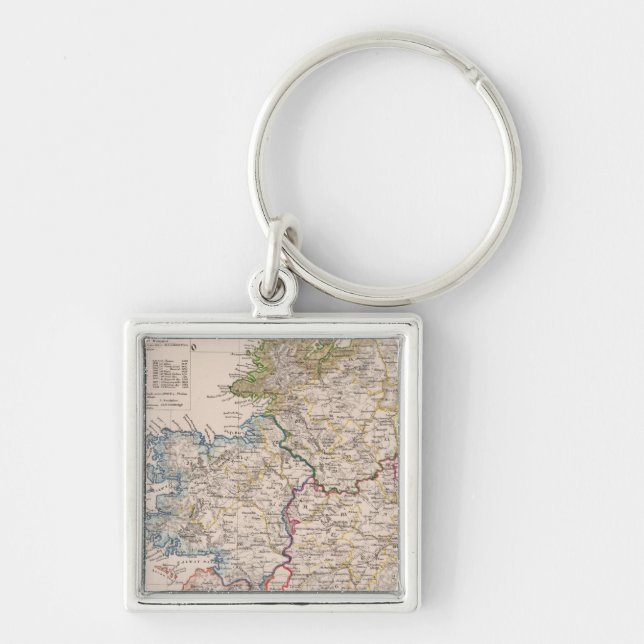 Irland 5 fyrkantig silverfärgad nyckelring (Framsidan)