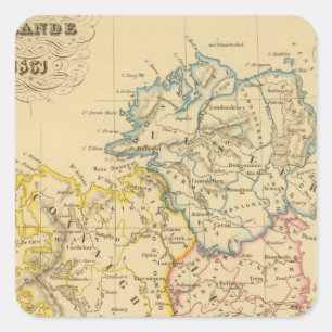 Irland 5 fyrkantigt klistermärke