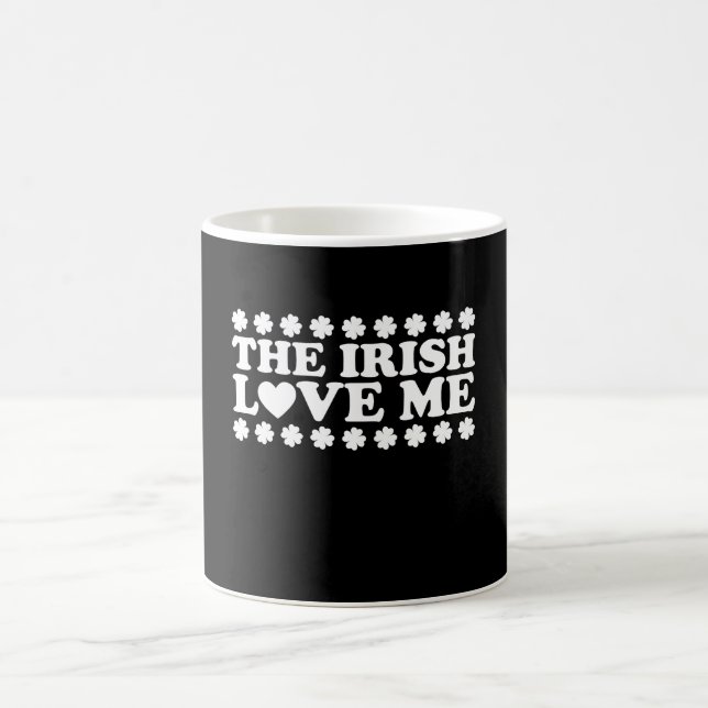 Irland älskar mig Shamrock St Patrick's Day Retro Kaffemugg (Center)