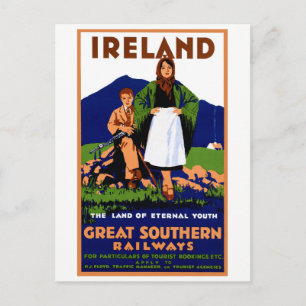 Irland återställde Vintage resor Poster Vykort