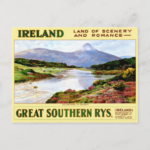 Irland återställde vintage resoraffischen vykort