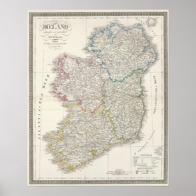 Irland Atlas karta Poster (Framsidan)