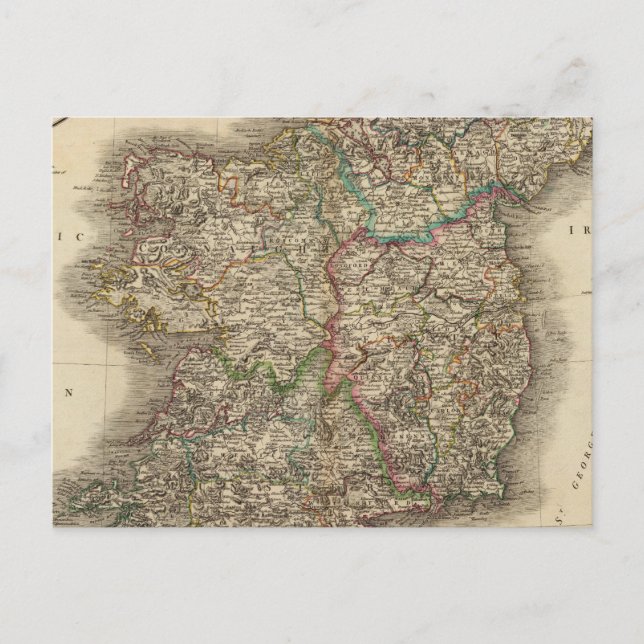 Irland Atlas Karta Vykort (Framsida)