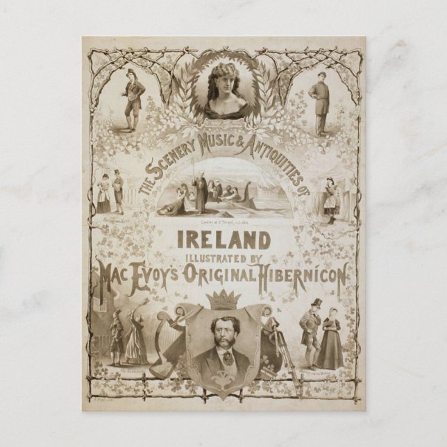 Irland, av 'Mac Evoy's Original Hibernicon' Vykort (Framsida)