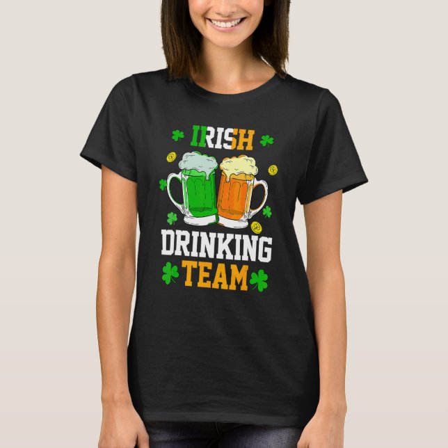 Irland Beer Irish Drinking Team Shamrock St Patri T Shirt (Framsida)