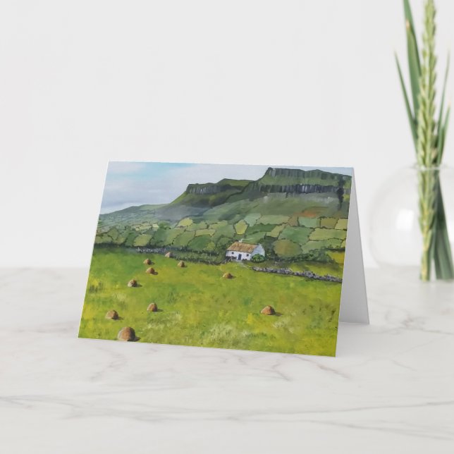 Irland,  Benbulben, Irländskt gratulationskort Kort (Framsida)